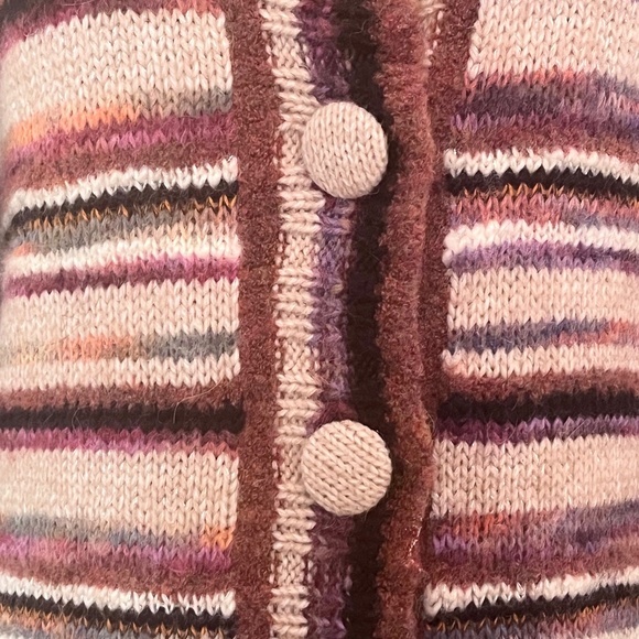 Anthro Sleeping on Snow Long Striped Button Up Sweater / Knit Cardigan - Medium - Picture 6 of 10